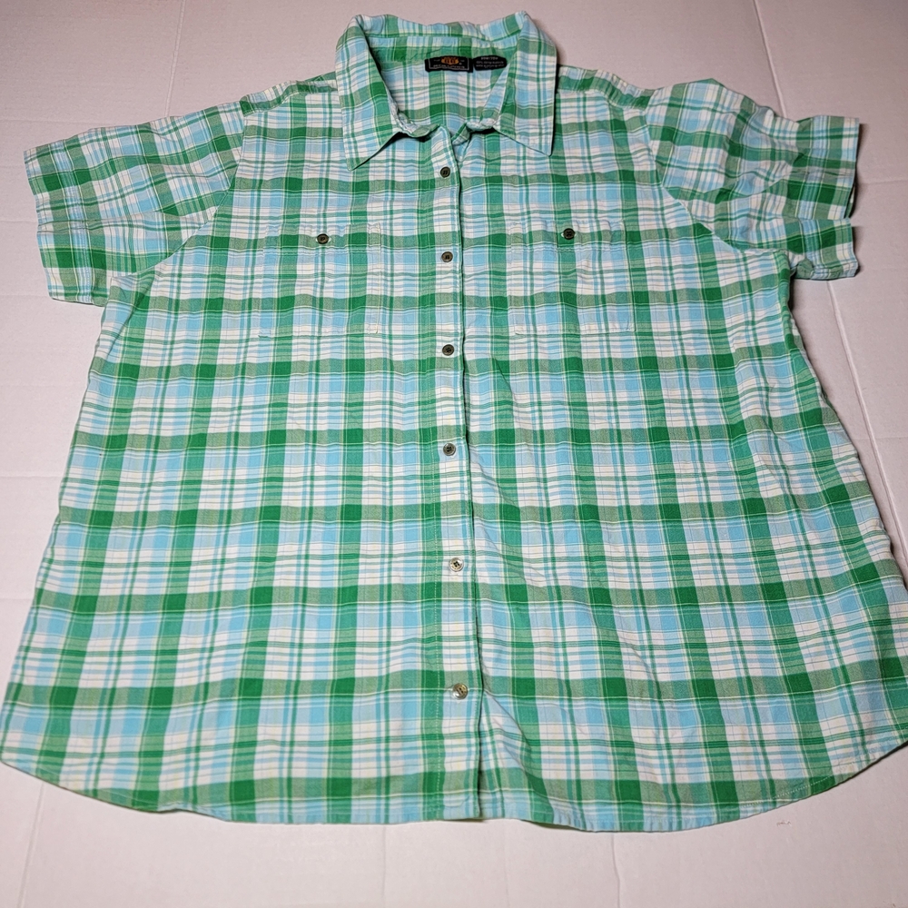 💚Route 66 Womens Plus Size 20W Plaid Button Up Shirt